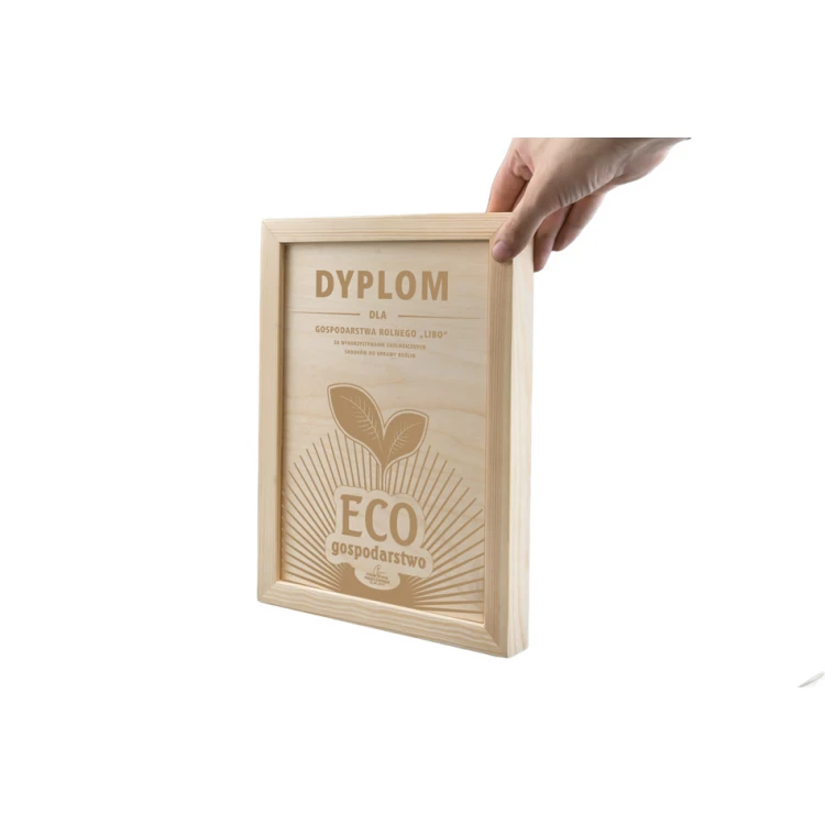 EKO Diploma in Wooden Frame - A4 - Laser Engraved - NAT015