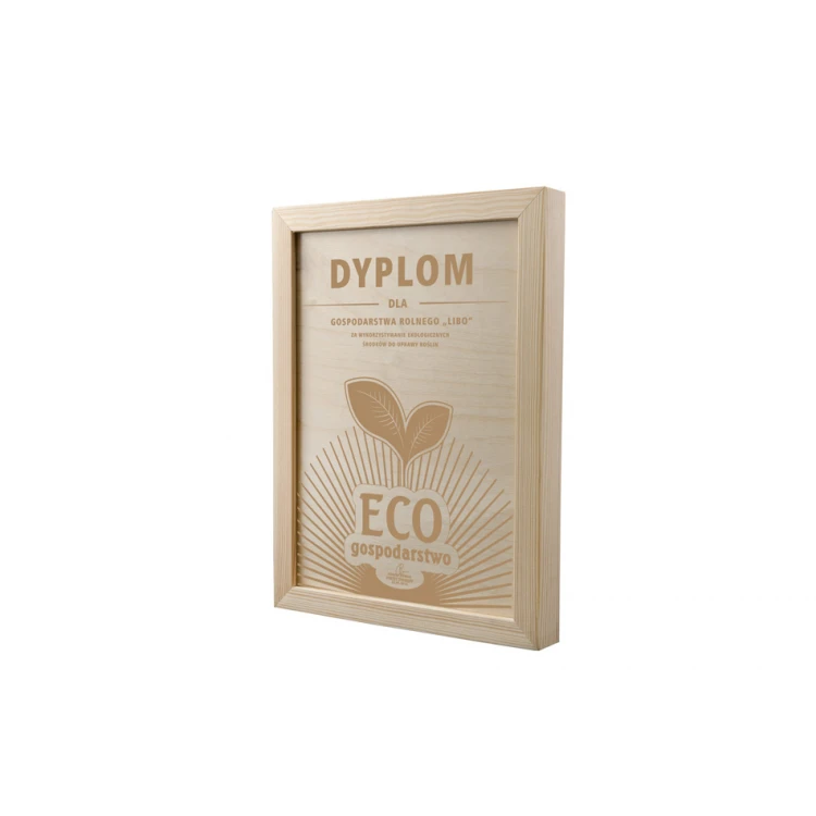 EKO Diploma in Wooden Frame - A4 - Laser Engraved - NAT015
