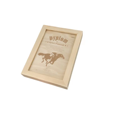 Equestrian Diploma 2 in Wooden Frame - A5 - Laser Engraved - NAT014
