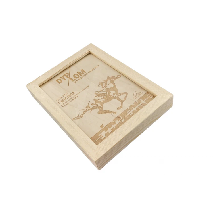 Equestrian Diploma in Wooden Frame - A5 - Laser Engraved - NAT009