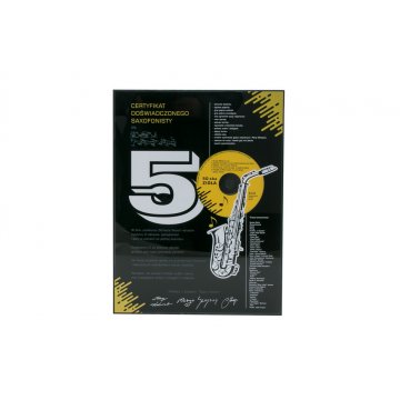 Anniversary Diploma for Musician - Exclusive Black Glass - Dimensions: 400x300mm - DUV059