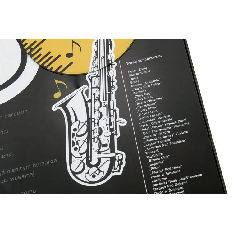 Anniversary Diploma for Musician - Exclusive Black Glass - Dimensions: 400x300mm - DUV059