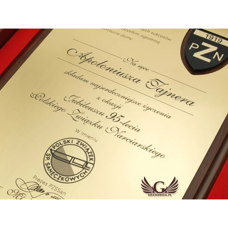 ANNIVERSARY LASER ENGRAVED DIPLOMA - vertical - SL037