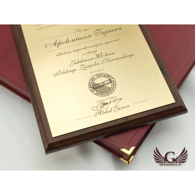 ANNIVERSARY LASER ENGRAVED DIPLOMA - vertical - SL037