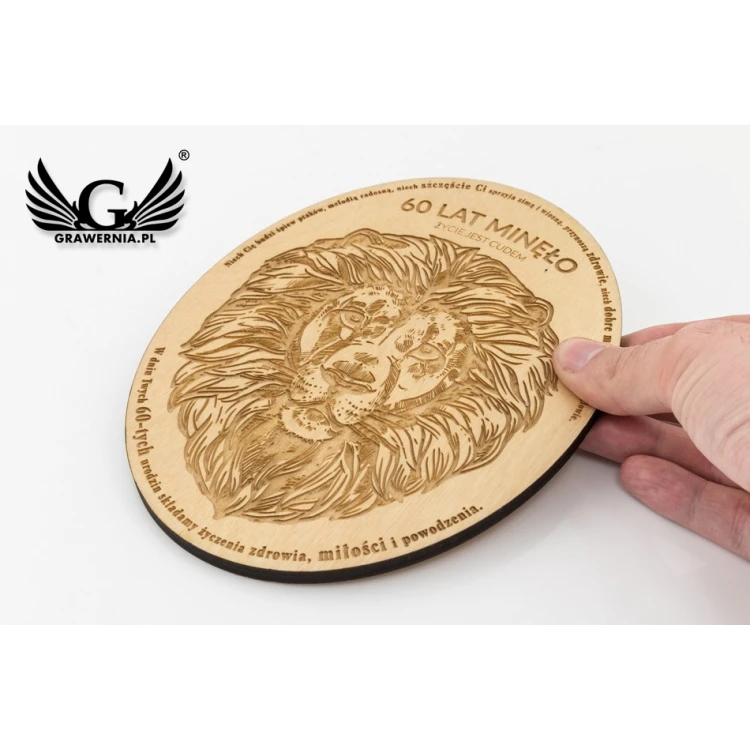 Wooden Diploma Oval Retro - size: 146x186mm - NAT022