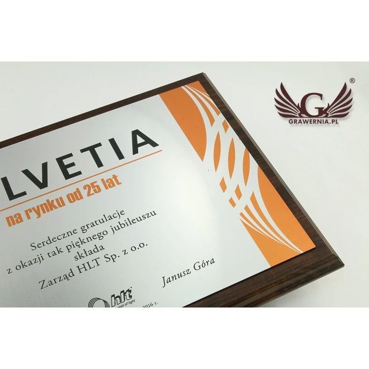 Anniversary Diploma Horizontal - UV Color Print - DUV011