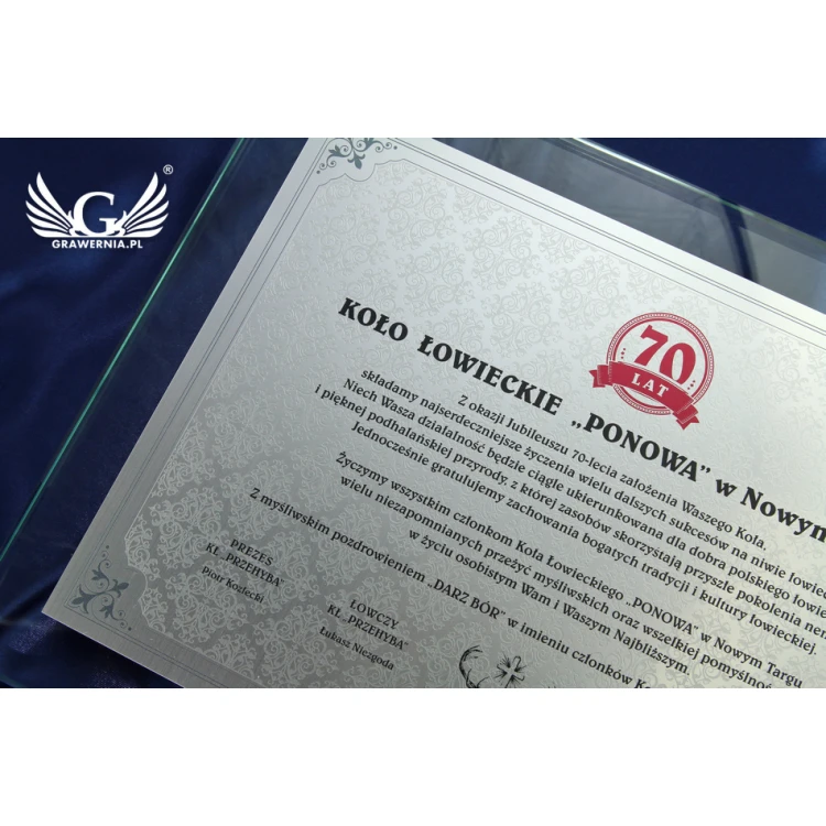 Anniversary Diploma - Horizontal - UV Color Print - DUV021