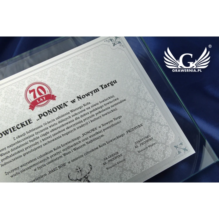 Anniversary Diploma - Horizontal - UV Color Print - DUV021