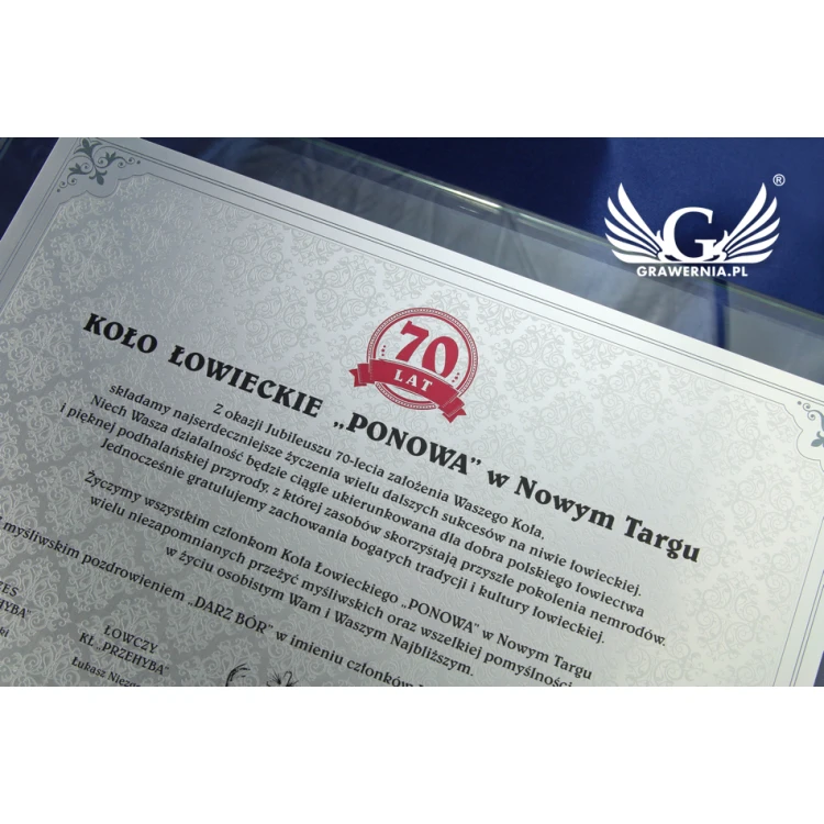 Anniversary Diploma - Horizontal - UV Color Print - DUV021