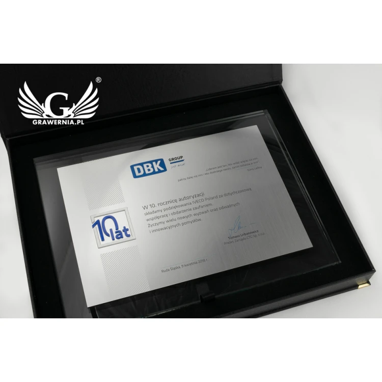 Anniversary Diploma - Horizontal - UV Color Print and Embossed Logo - DUV027