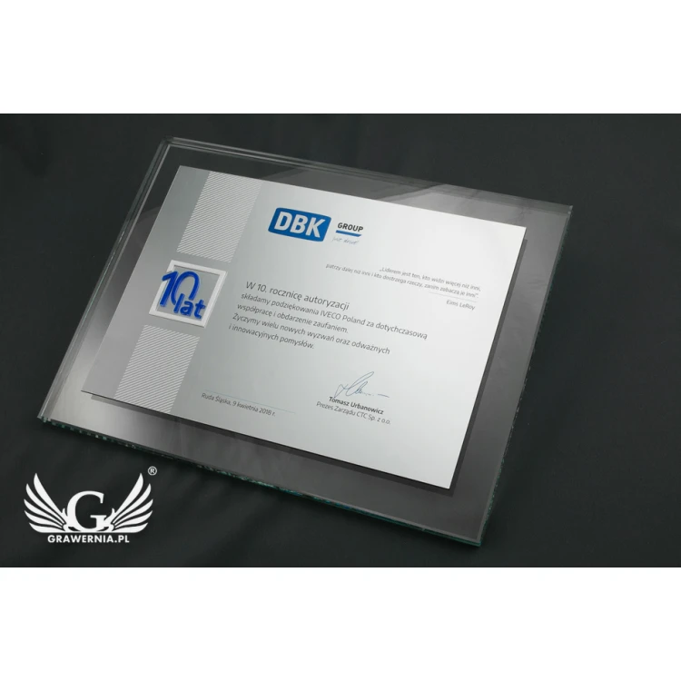 Anniversary Diploma - Horizontal - UV Color Print and Embossed Logo - DUV027