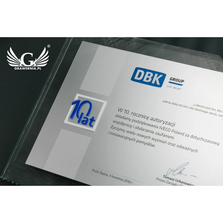 Anniversary Diploma - Horizontal - UV Color Print and Embossed Logo - DUV027