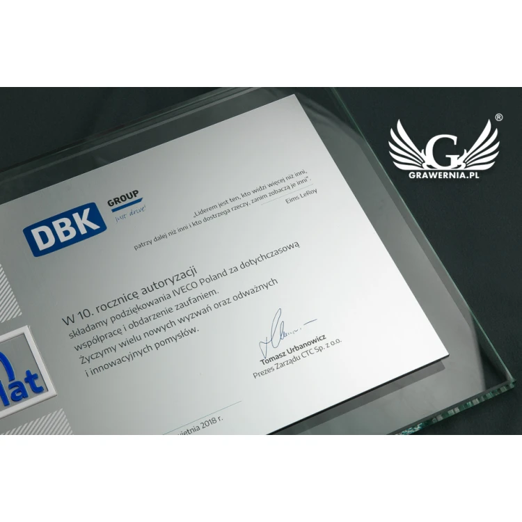 Anniversary Diploma - Horizontal - UV Color Print and Embossed Logo - DUV027