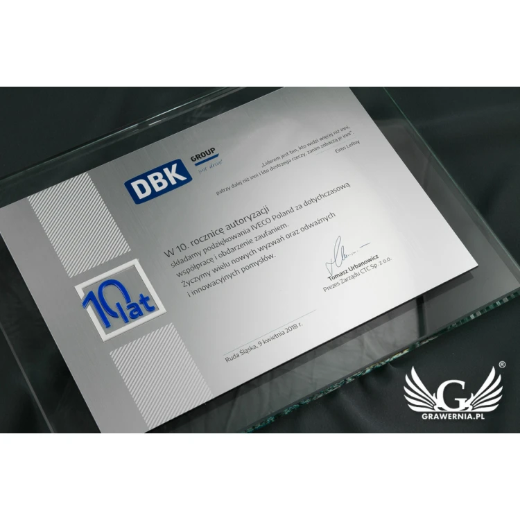 Anniversary Diploma - Horizontal - UV Color Print and Embossed Logo - DUV027