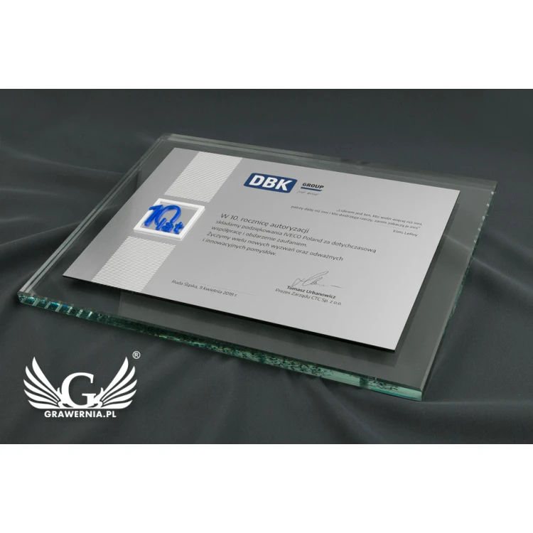 Anniversary Diploma - Horizontal - UV Color Print and Embossed Logo - DUV027
