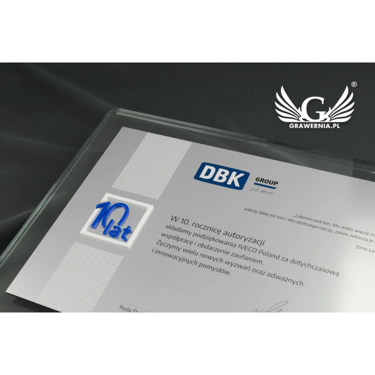 Anniversary Diploma - Horizontal - UV Color Print and Embossed Logo - DUV027