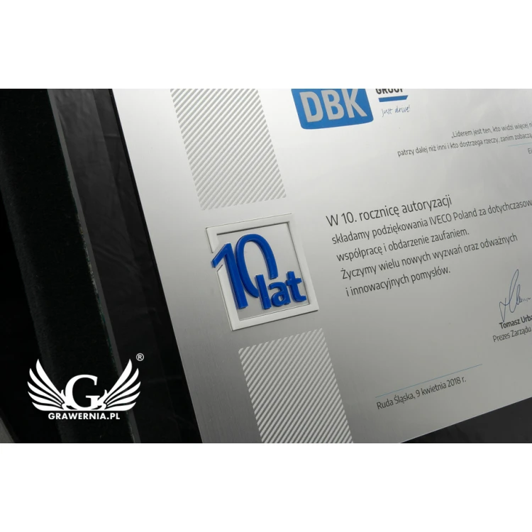 Anniversary Diploma - Horizontal - UV Color Print and Embossed Logo - DUV027