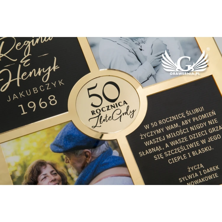Quatro Gold Anniversary Diploma - Golden Mirror - DS023