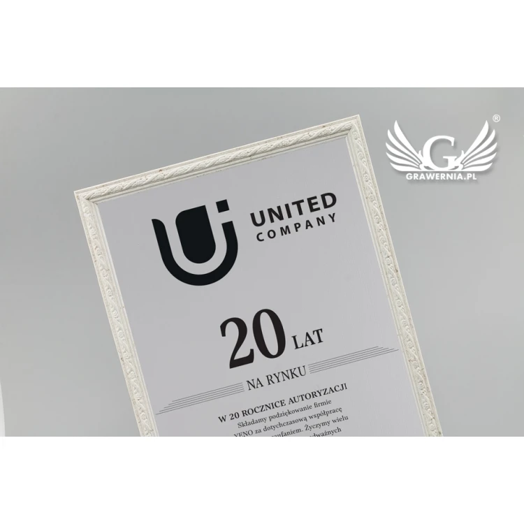Anniversary Diploma in Frame - Silver Engraving Laminate - DWR7