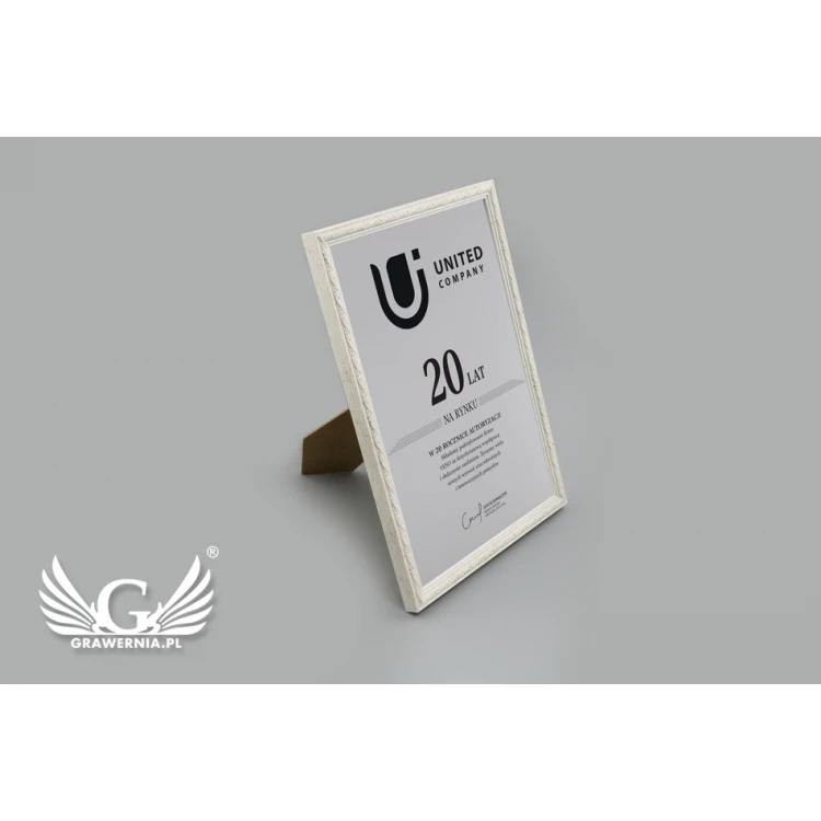 Anniversary Diploma in Frame - Silver Engraving Laminate - DWR7