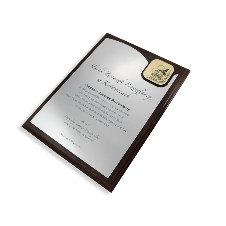 DIPLOMA - CONGRATULATORY LETTER LASER ENGRAVED - vertical - SL059