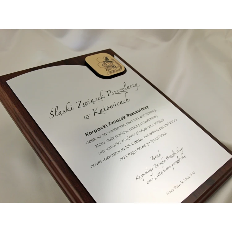 DIPLOMA - CONGRATULATORY LETTER LASER ENGRAVED - vertical - SL059