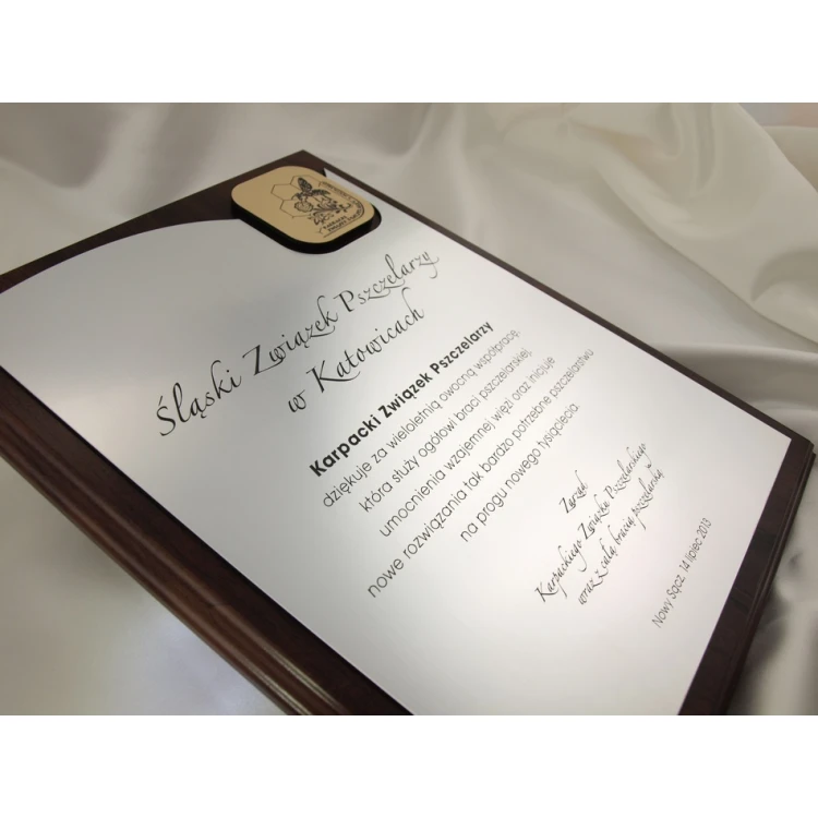 DIPLOMA - CONGRATULATORY LETTER LASER ENGRAVED - vertical - SL059