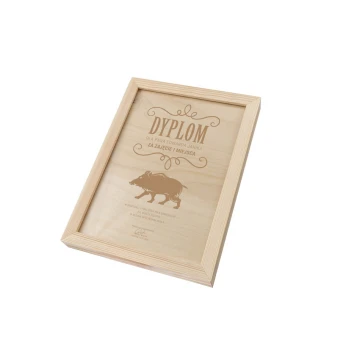 Hunting Diploma in Wooden Frame - A4 - Laser Engraved - NAT005