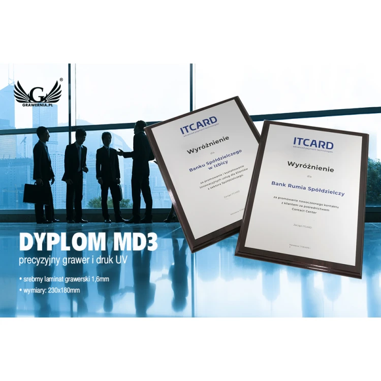 DIPLOMA MD3 - Recognition Diploma with UV Print and Engraving - DUV040