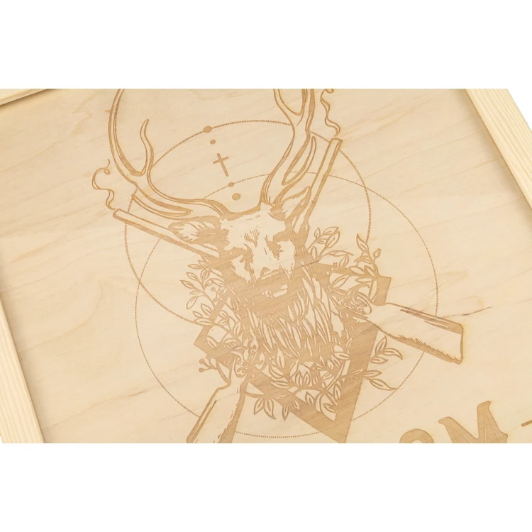 Hunting Diploma in Wooden Frame - A3 - Laser Engraved - NAT017