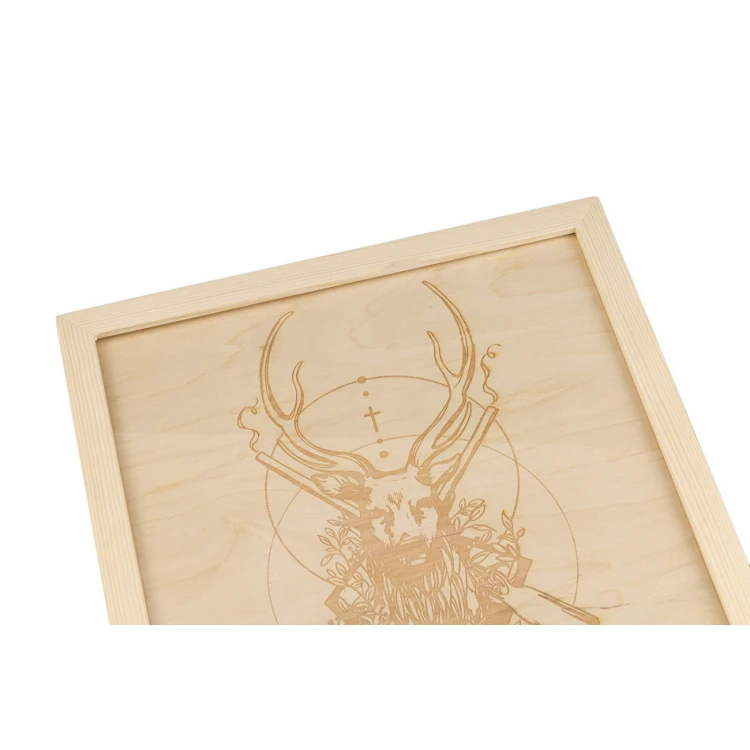 Hunting Diploma in Wooden Frame - A3 - Laser Engraved - NAT017