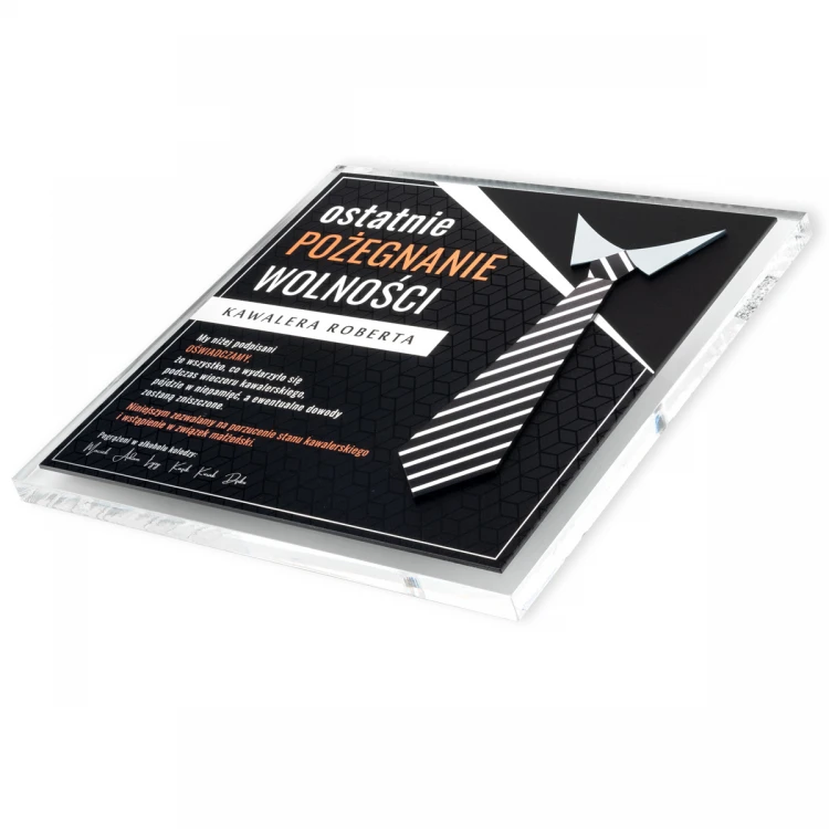 Bachelor Party Diploma - Square - Colorful UV Print - DUV093