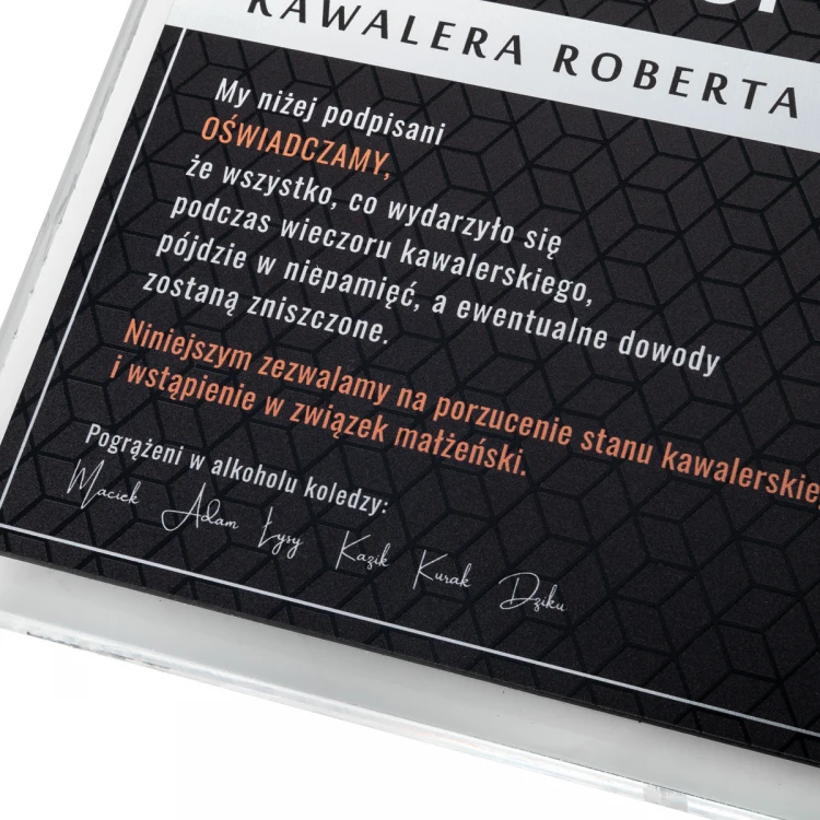 Bachelor Party Diploma - Square - Colorful UV Print - DUV093