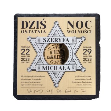 Diploma Last Night of Freedom - Bachelor Party Gift - Slate Stone - DUV100