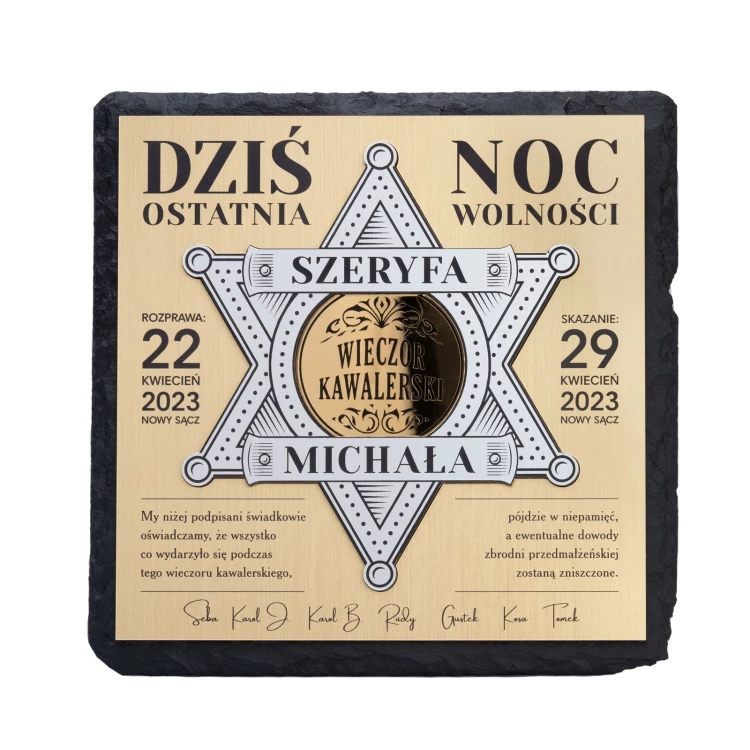 Diploma Last Night of Freedom - Bachelor Party Gift - Slate Stone - DUV100