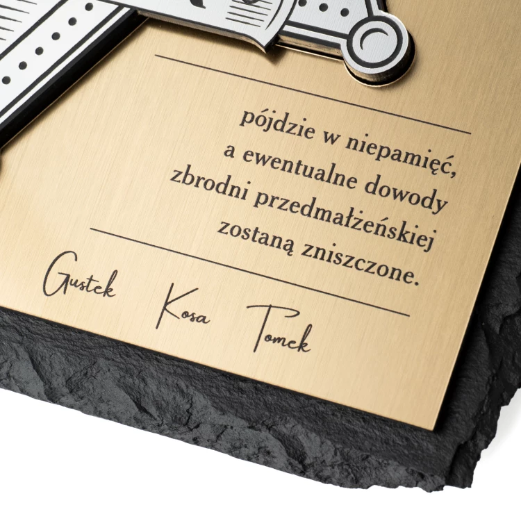 Diploma Last Night of Freedom - Bachelor Party Gift - Slate Stone - DUV100