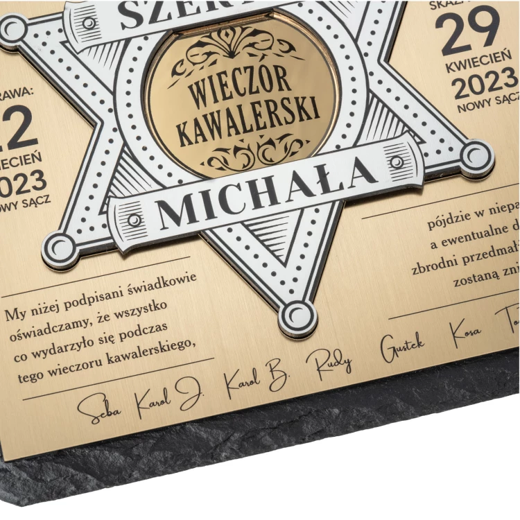 Diploma Last Night of Freedom - Bachelor Party Gift - Slate Stone - DUV100