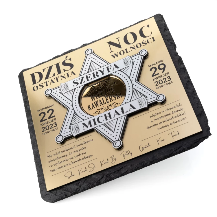 Diploma Last Night of Freedom - Bachelor Party Gift - Slate Stone - DUV100