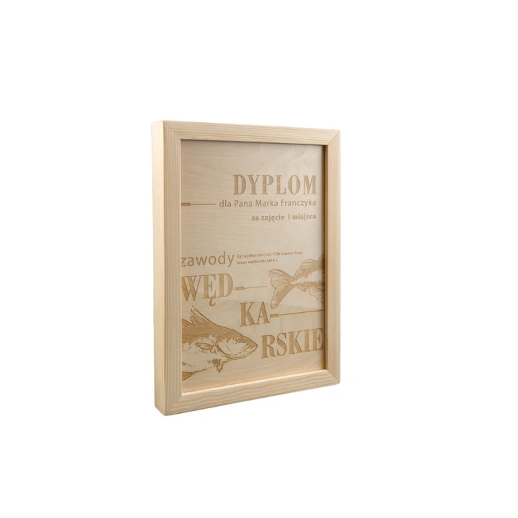 Natural Diploma in Wooden Frame - A4 - Laser Engraved - NAT001