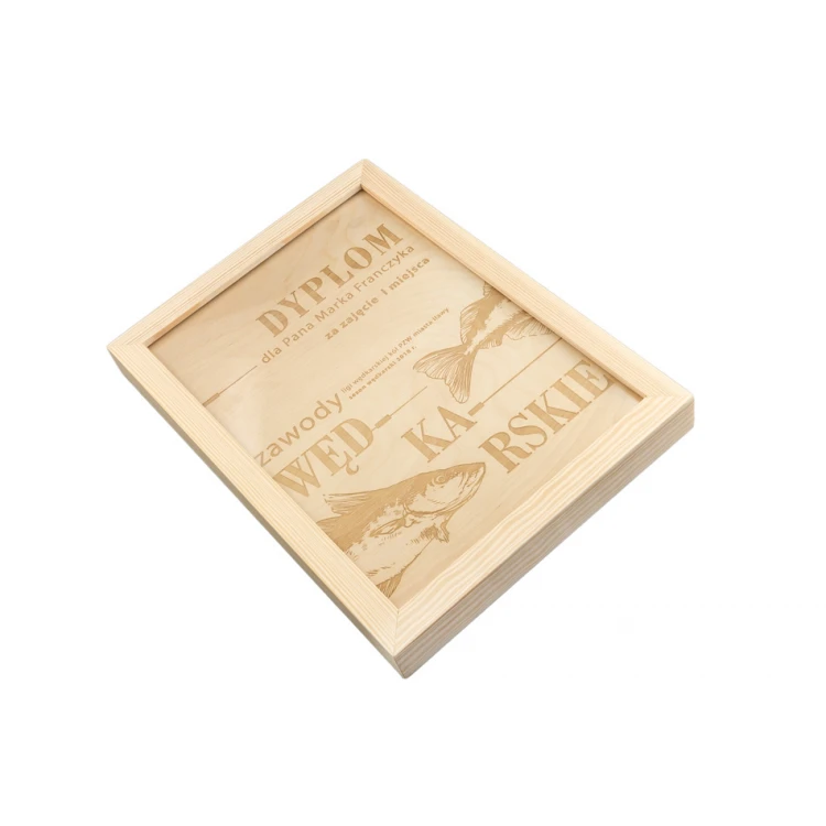 Natural Diploma in Wooden Frame - A4 - Laser Engraved - NAT001