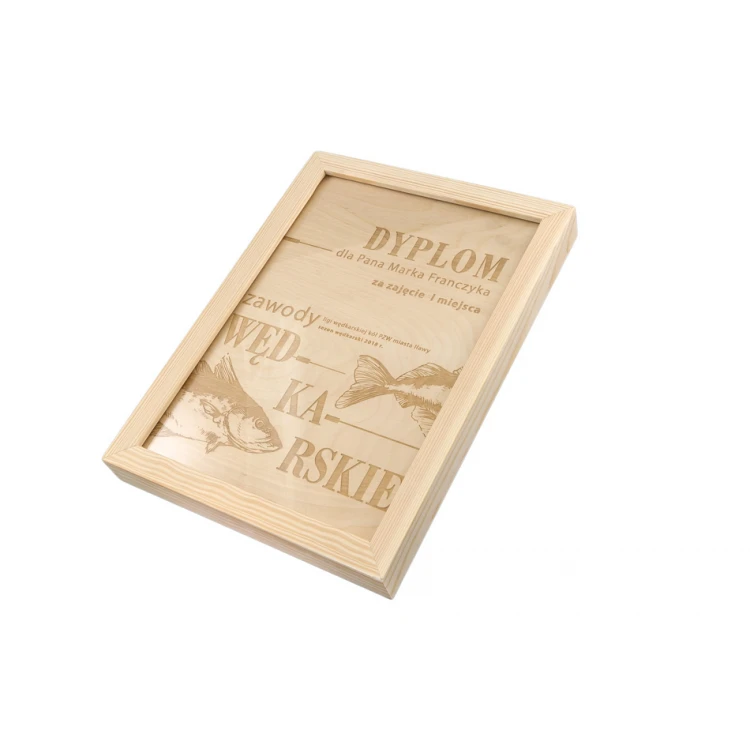 Natural Diploma in Wooden Frame - A4 - Laser Engraved - NAT001