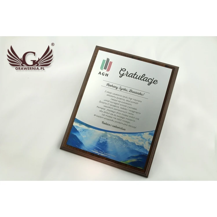 Commemorative Diploma MD154 size 25.5x20cm - UV color print - DUV014