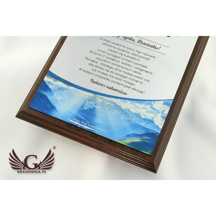 Commemorative Diploma MD154 size 25.5x20cm - UV color print - DUV014