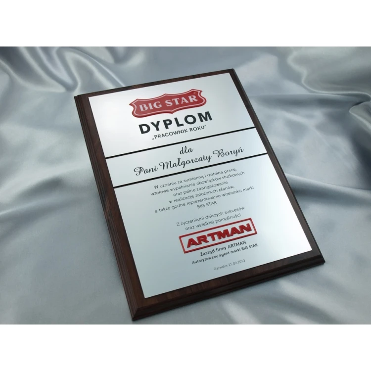 Diploma - EMPLOYEE OF THE YEAR - with two embossed logos - SL028