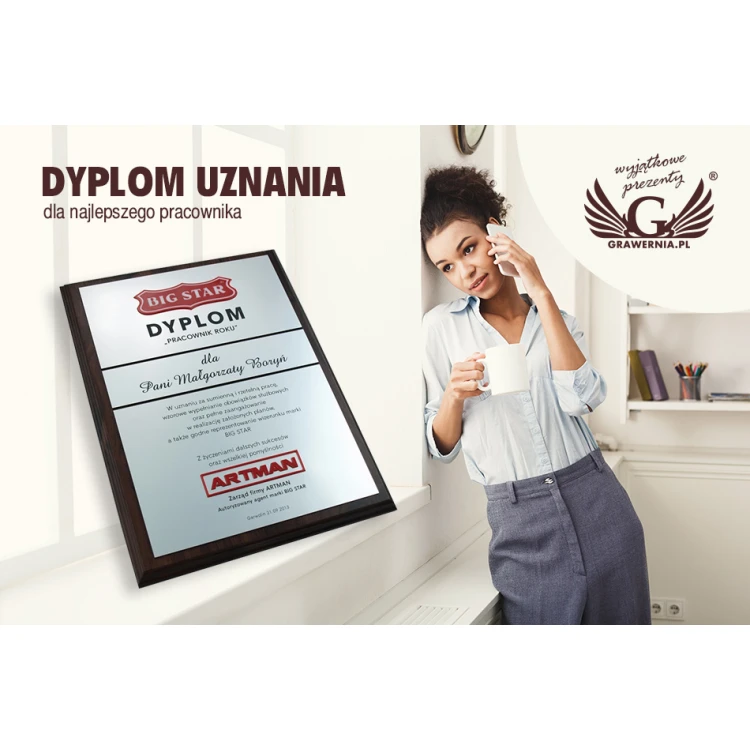 Diploma - EMPLOYEE OF THE YEAR - with two embossed logos - SL028