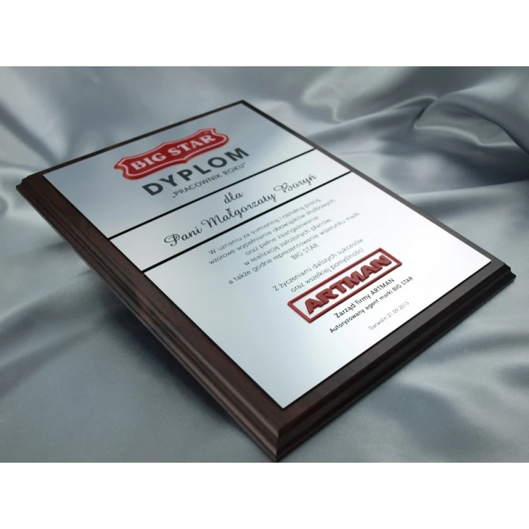 Diploma - EMPLOYEE OF THE YEAR - with two embossed logos - SL028