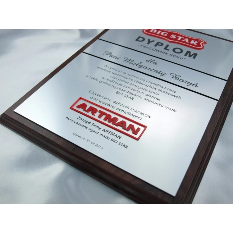 Diploma - EMPLOYEE OF THE YEAR - with two embossed logos - SL028