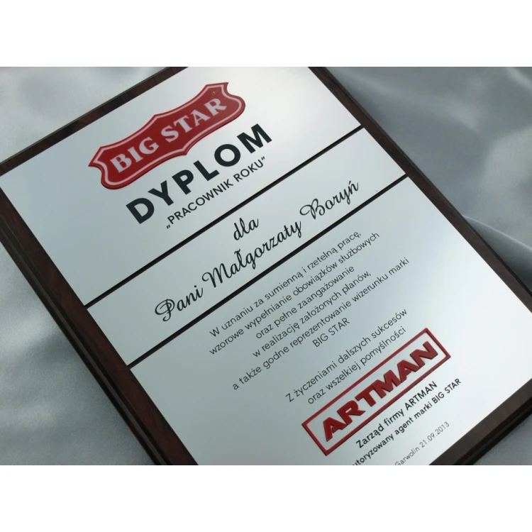 Diploma - EMPLOYEE OF THE YEAR - with two embossed logos - SL028