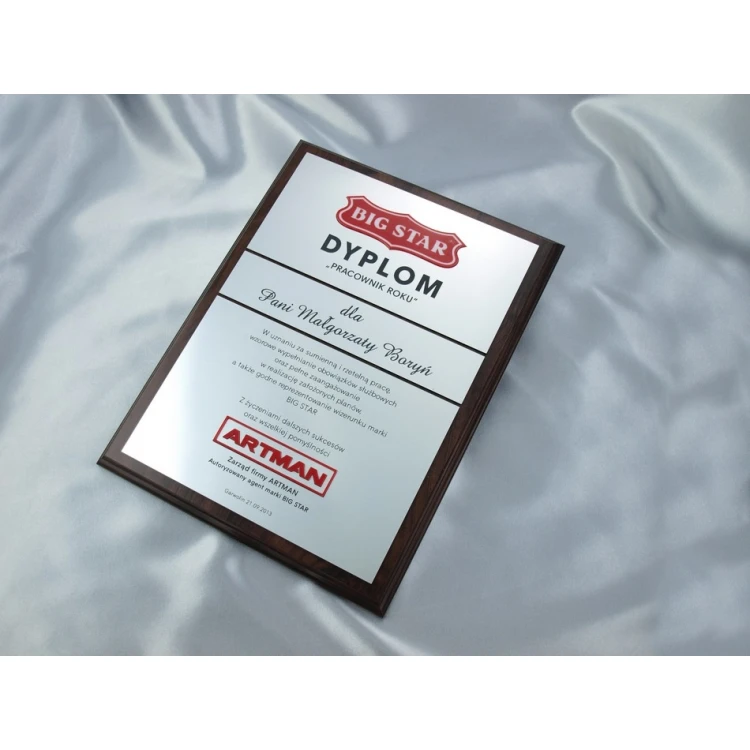 Diploma - EMPLOYEE OF THE YEAR - with two embossed logos - SL028