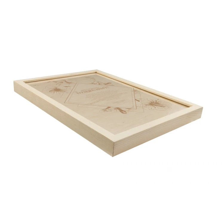 Wedding Certificate in Wooden Frame - A3 - Laser Engraved - NAT003